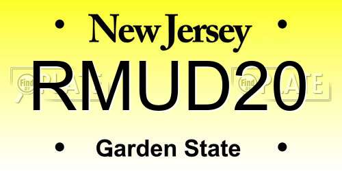 RMUD20 New Jersey License Plate