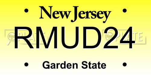 RMUD24 New Jersey License Plate