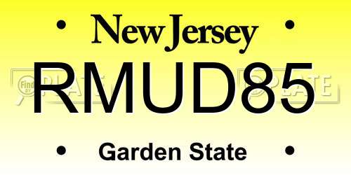 RMUD85 New Jersey License Plate