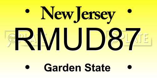 RMUD87 New Jersey License Plate