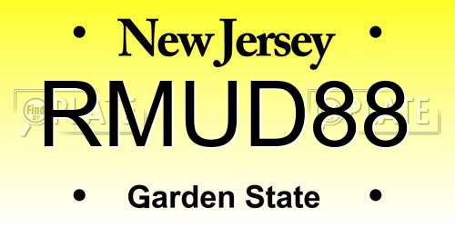 RMUD88 New Jersey License Plate