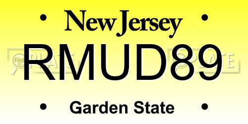 RMUD89 New Jersey License Plate