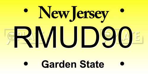 RMUD90 New Jersey License Plate