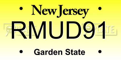 RMUD91 New Jersey License Plate