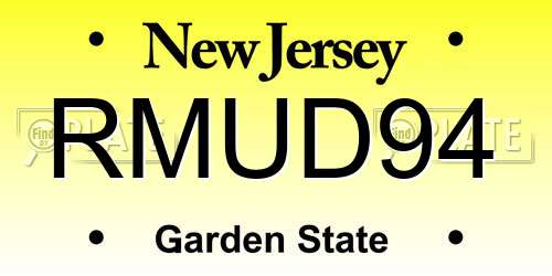 RMUD94 New Jersey License Plate