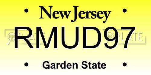 RMUD97 New Jersey License Plate