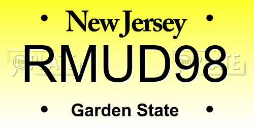 RMUD98 New Jersey License Plate