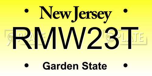 RMW23T New Jersey License Plate