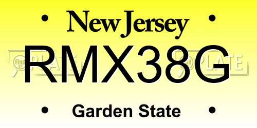 RMX38G New Jersey License Plate