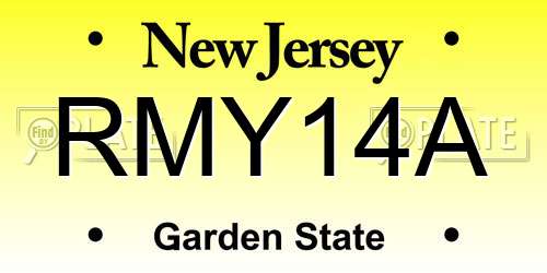RMY14A New Jersey License Plate