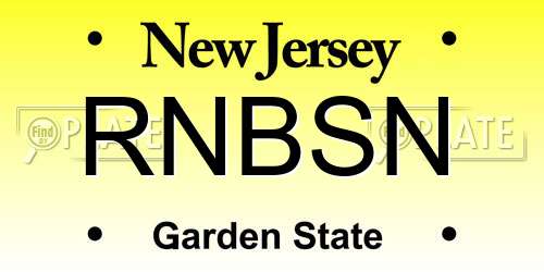 RNBSN New Jersey License Plate