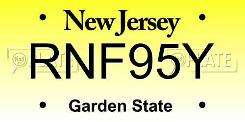 RNF95Y New Jersey License Plate