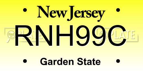 RNH99C New Jersey License Plate