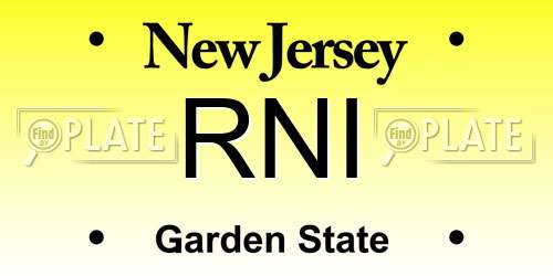 RNI New Jersey License Plate