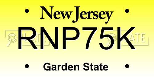 RNP75K New Jersey License Plate