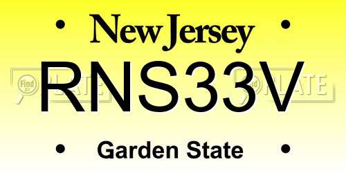RNS33V New Jersey License Plate