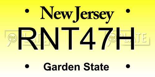 RNT47H New Jersey License Plate