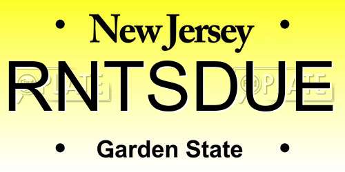 RNTSDUE New Jersey License Plate