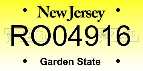 RO04916 New Jersey License Plate