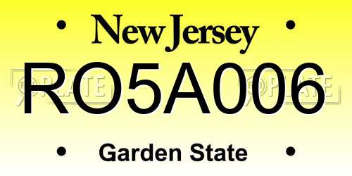 RO5A006 New Jersey License Plate