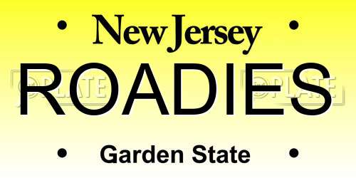 ROADIES New Jersey License Plate