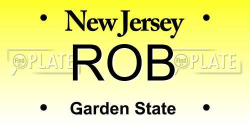 ROB New Jersey License Plate