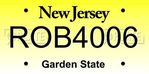 ROB4006 New Jersey License Plate