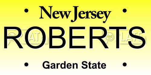 ROBERTS New Jersey License Plate