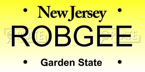 ROBGEE New Jersey License Plate