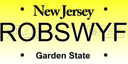 ROBSWYF New Jersey License Plate