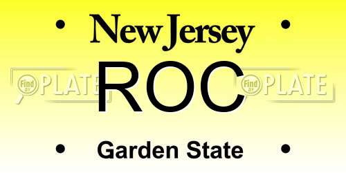 ROC New Jersey License Plate