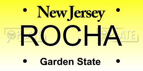 ROCHA New Jersey License Plate