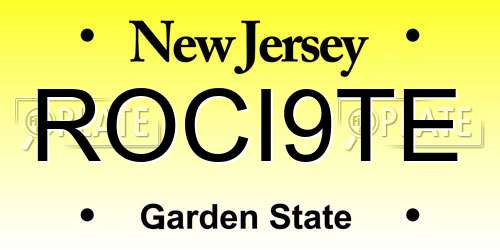 ROCI9TE New Jersey License Plate