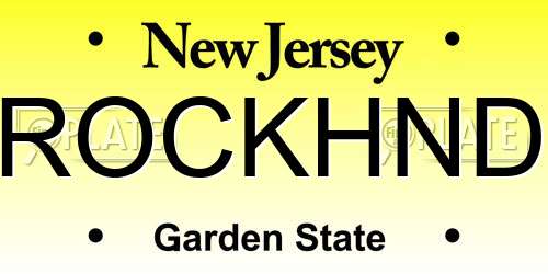 ROCKHND New Jersey License Plate