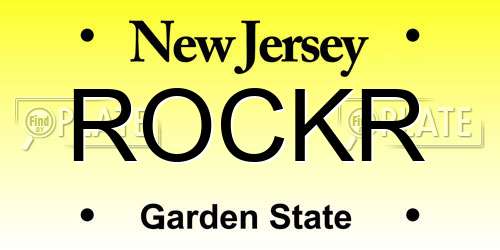 ROCKR New Jersey License Plate