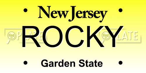 ROCKY New Jersey License Plate