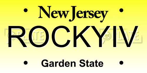 ROCKYIV New Jersey License Plate