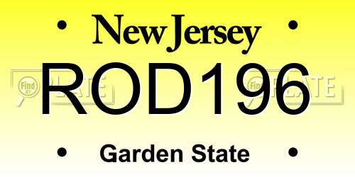 ROD196 New Jersey License Plate