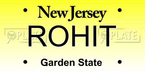 ROHIT New Jersey License Plate