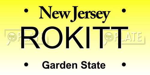 ROKITT New Jersey License Plate