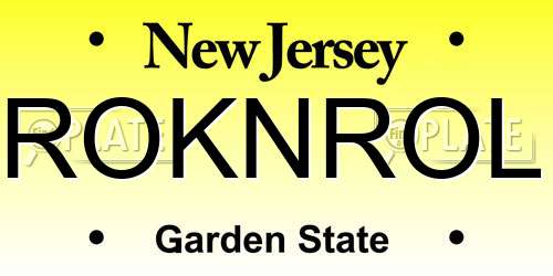 ROKNROL New Jersey License Plate