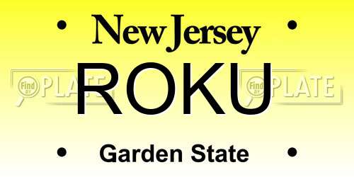 ROKU New Jersey License Plate