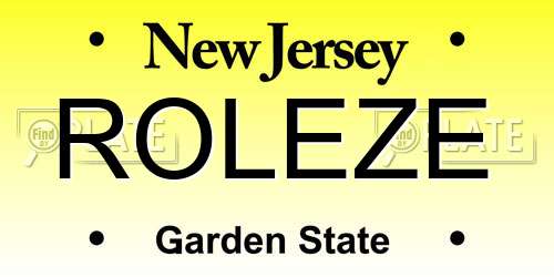 ROLEZE New Jersey License Plate