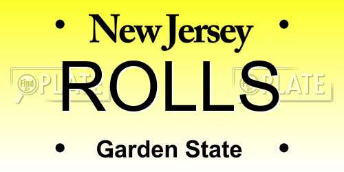 ROLLS New Jersey License Plate