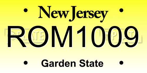 ROM1009 New Jersey License Plate