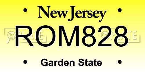 ROM828 New Jersey License Plate