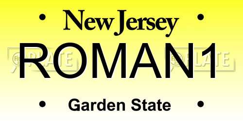 ROMAN1 New Jersey License Plate