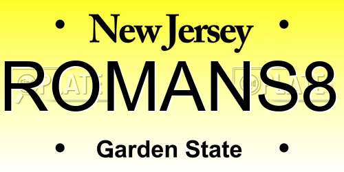 ROMANS8 New Jersey License Plate
