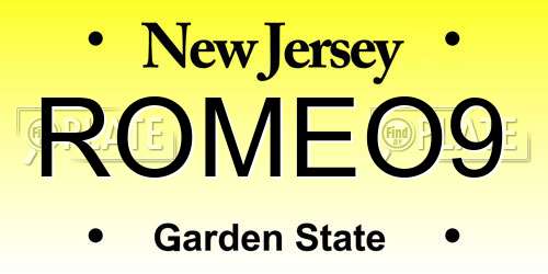 ROMEO9 New Jersey License Plate