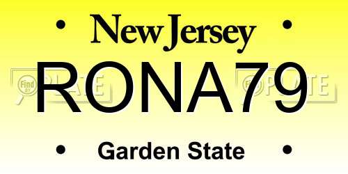 RONA79 New Jersey License Plate